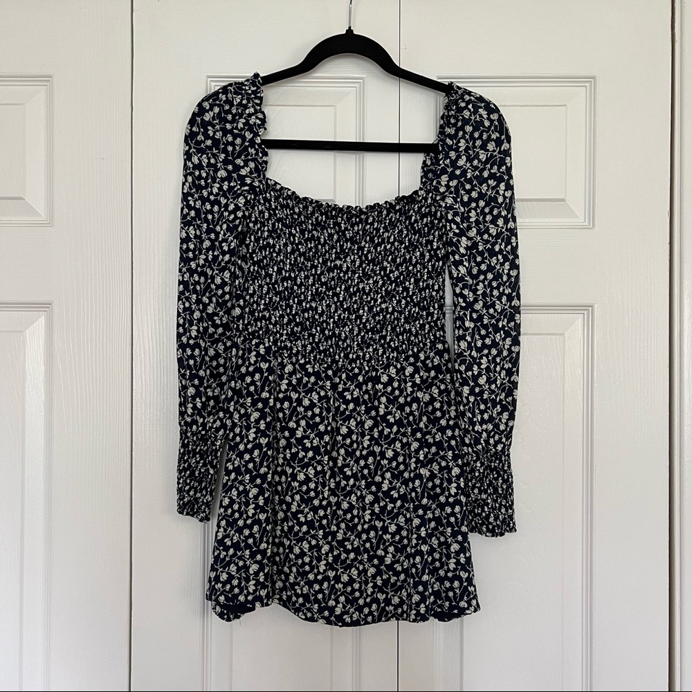 Reformation Kelli Smocked Mini Dress